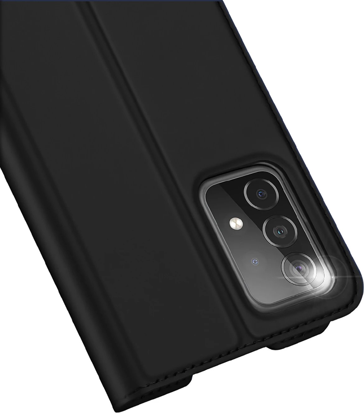 Mbështjellës Dux Ducis Skin Pro për Samsung Galaxy A73, me xhep kartelash, me qëndrim, i zi