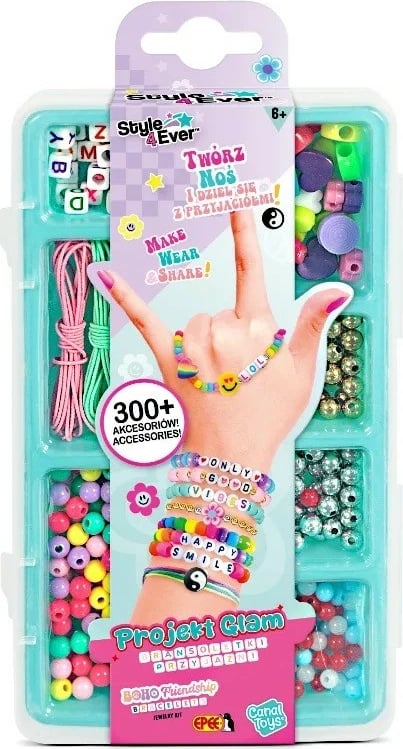 Set kreativ byzylykë miqësie, Epee Project Glam EP60469, 300+ aksesorë, për vajza 6+, shumëngjyrësh