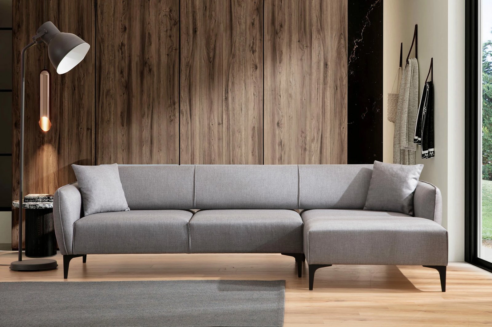 Këndore Belissimo, ngjyrë gri, Atelier del Sofa, anë e djathtë