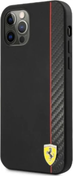 Mbështjellës Ferrari FESAXHCP12LBK për iPhone 12 Pro Max 6.7", On Track Carbon Stripe, i zi