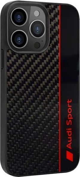 Mbështjellës Audi Carbon Fiber Stripe për iPhone 13 Pro / 13 6.1", i zi