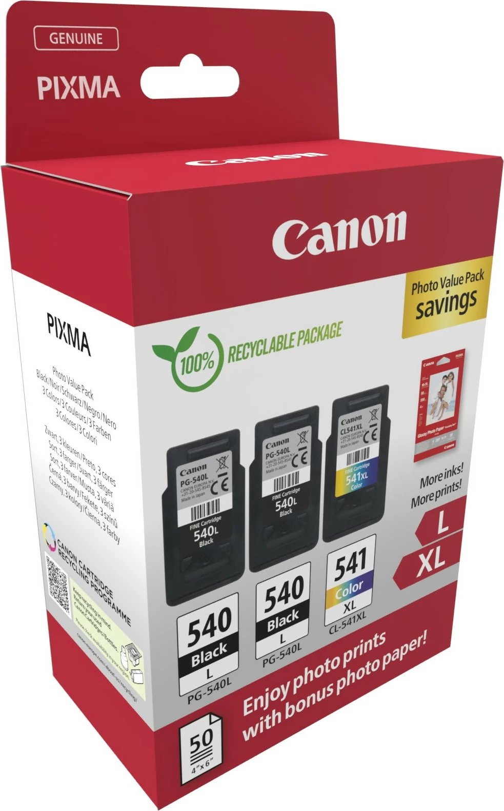 Toner Canon 5224B015, 3 copë, Foto pako vlerë, E zezë, Cyan, Magenta, E verdhë
