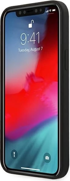 Mbështjellës Ferrari FESSIHCP12LBK për iPhone 12 Pro Max 6.7", silikon, zi