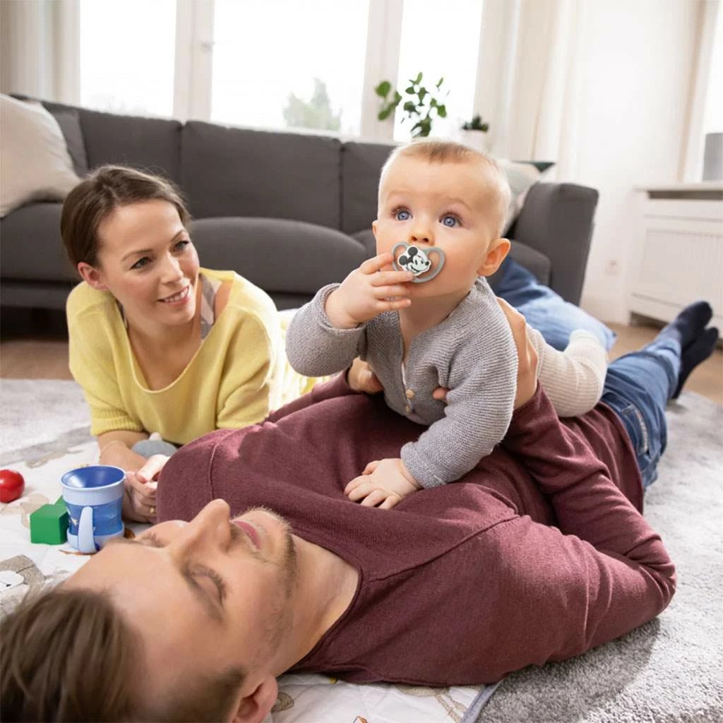 Qetësuese bebe, NUK Space Disney Mickey Mouse, 0-6 muaj, silikon, e bardhë, 1/kuti