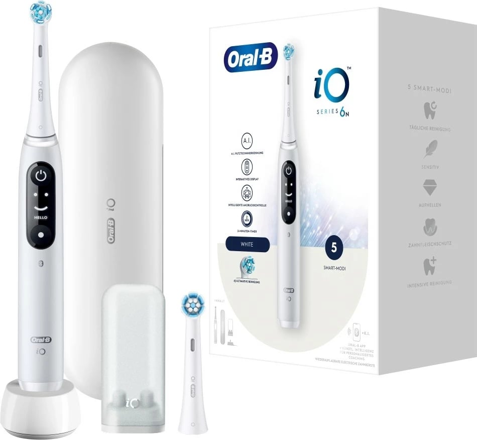 Furçë dhëmbësh elektrike Oral-B iO Series 6, 5 mënyra larjeje, e bardhë