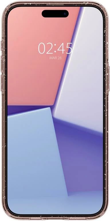 Mbështjellës Spigen Liquid Crystal Glitter për iPhone 15 Pro Max, Rozë/Transparent