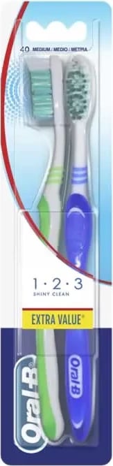 Furçë dhëmbësh Oral-B Shiny Clean medium 2 copë