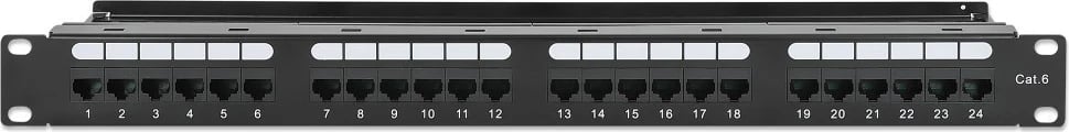Patch panel Intellinet 721035, 19" 1U, 24 porty RJ45 Cat6 UTP, e zezë
