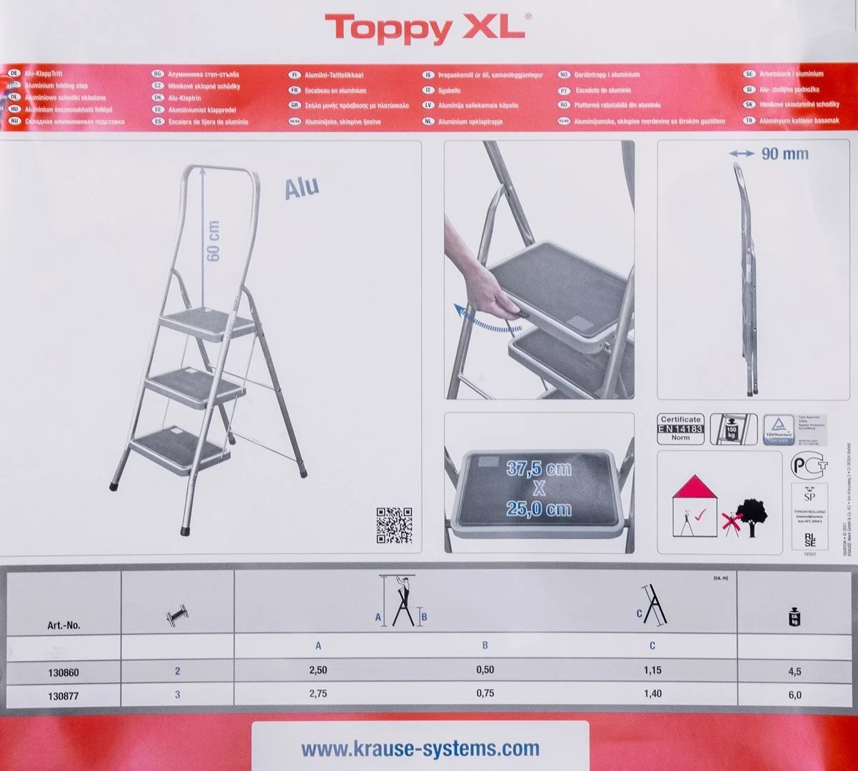 Shkallë pune Krause Folding Step Toppy, hiri