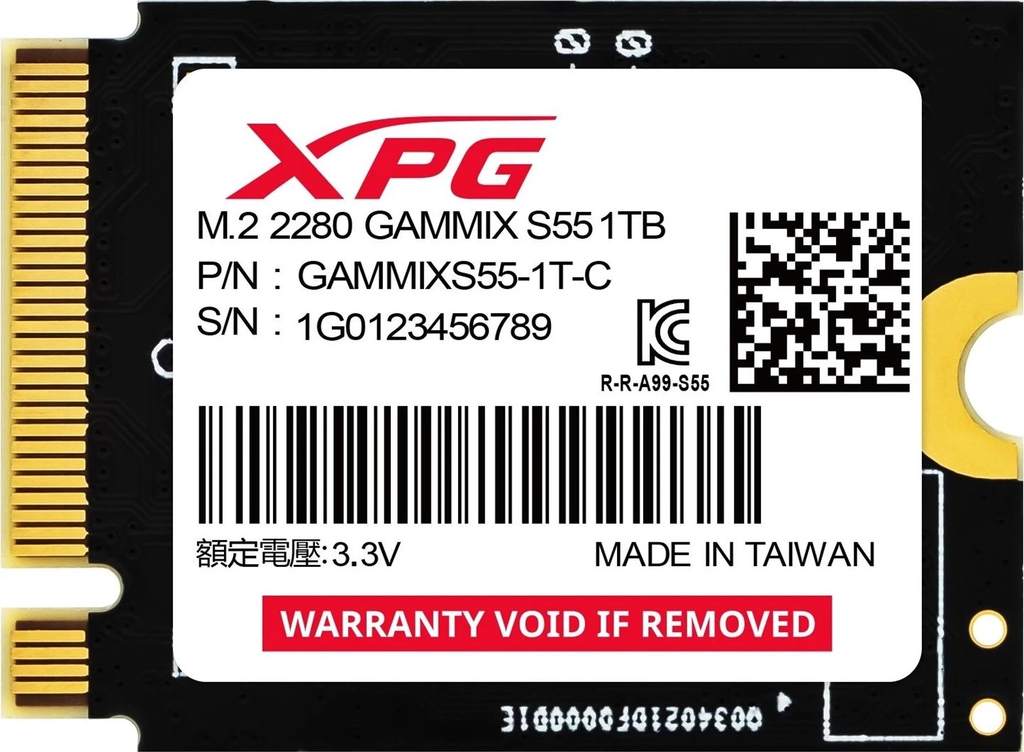 SSD ADATA GAMMIX S55 1TB, PCIe Gen4x4, e zezë