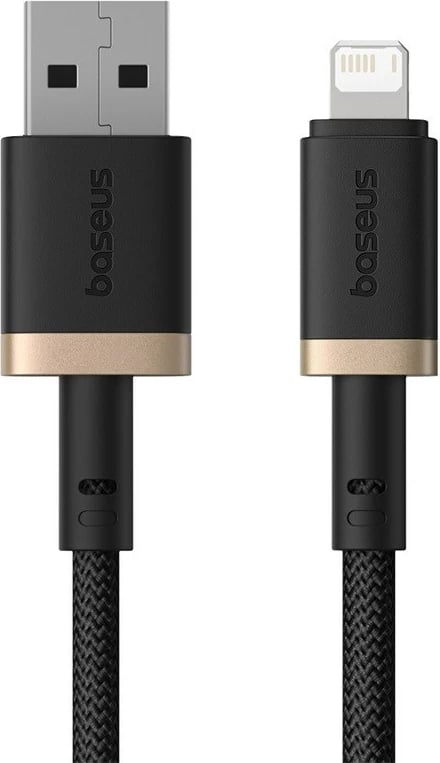 Kabllo karikimi Baseus Dura Type A në IP, 2.4A, E zezë, Ari