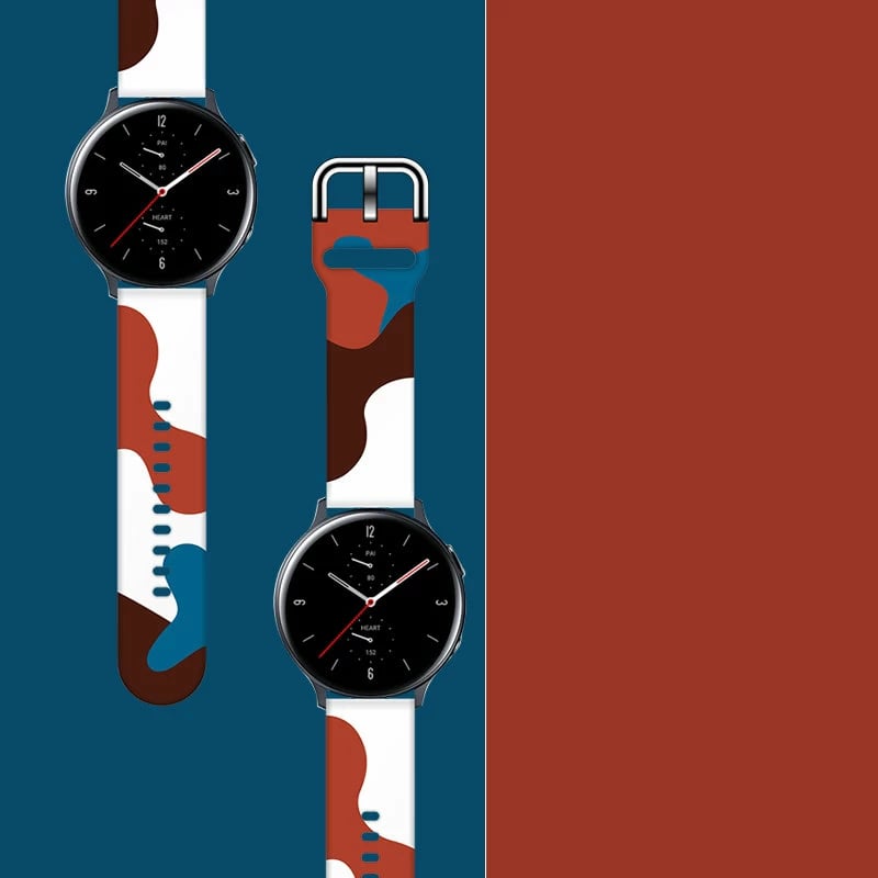 Rrip silikoni për smartwatch Hurtel Moro Band për Samsung Galaxy Watch 46mm, model kamuflazh, Blu, Kuq, Bardhë