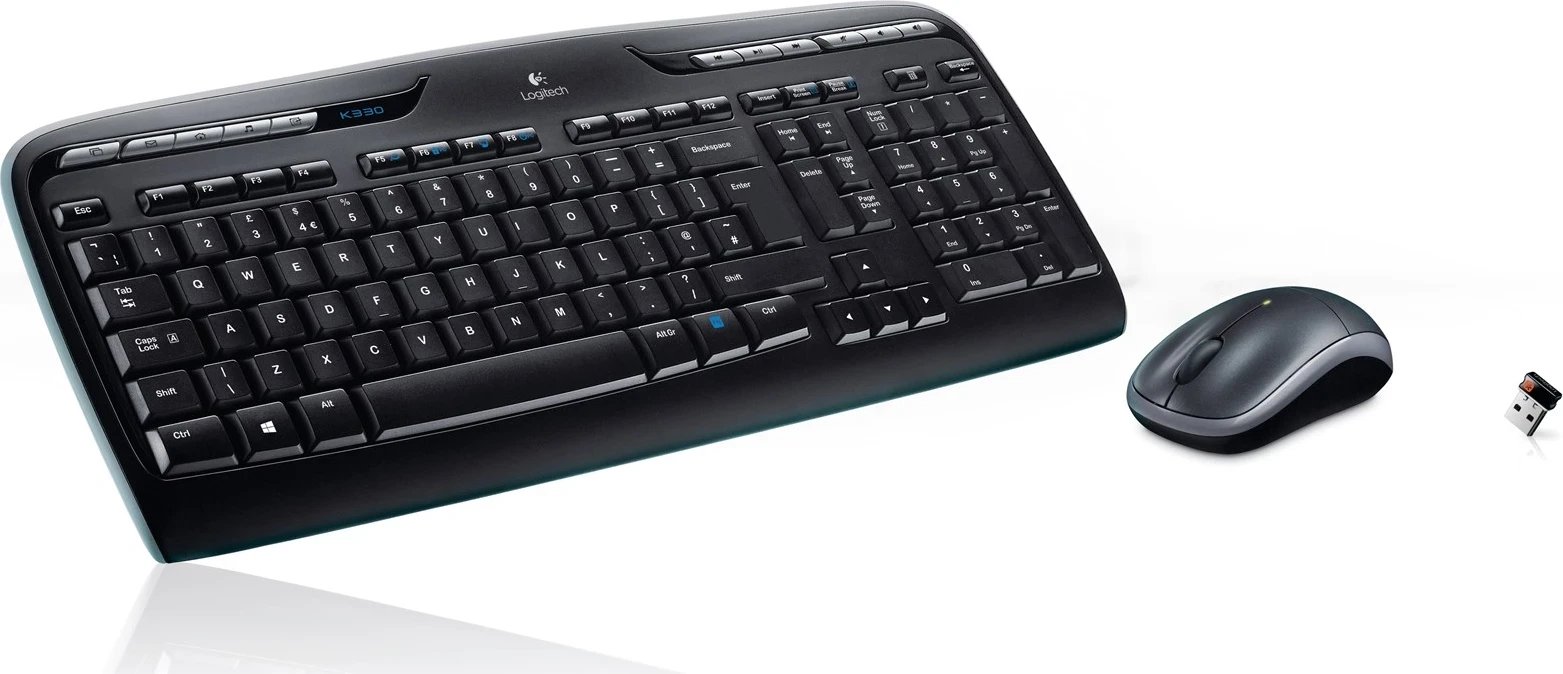 Set tastierë & maus Logitech MK330, wireless, i zi