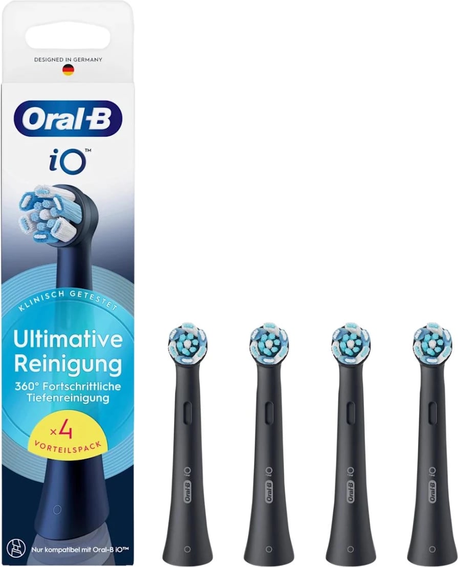Kokë furçe sonike, Oral-B, iO Ultimate Clean 8700216194969, për iO, e zezë, set 4