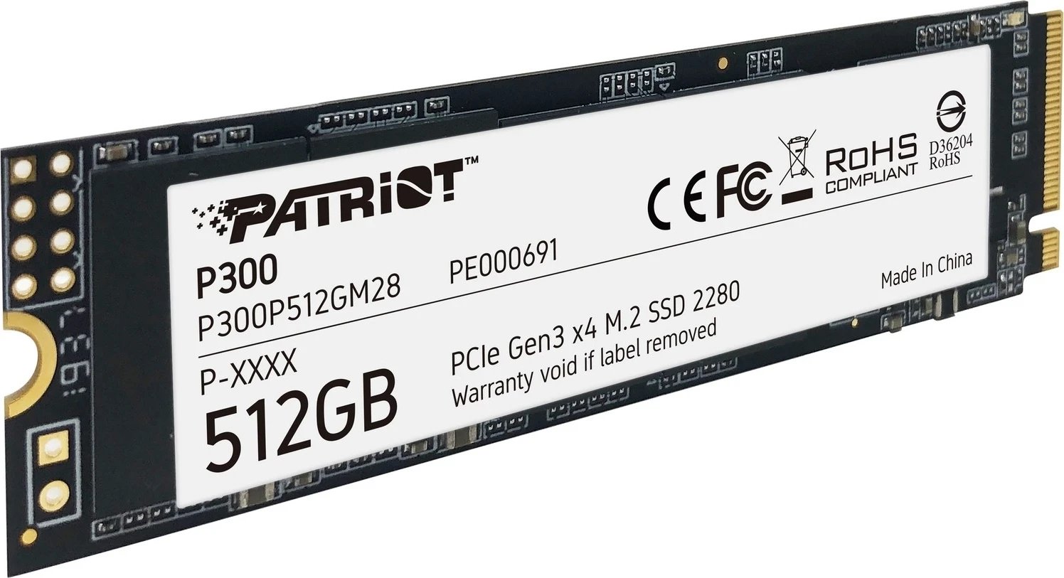 SSD Patriot P300, 512GB, M.2, PCIe 3.0