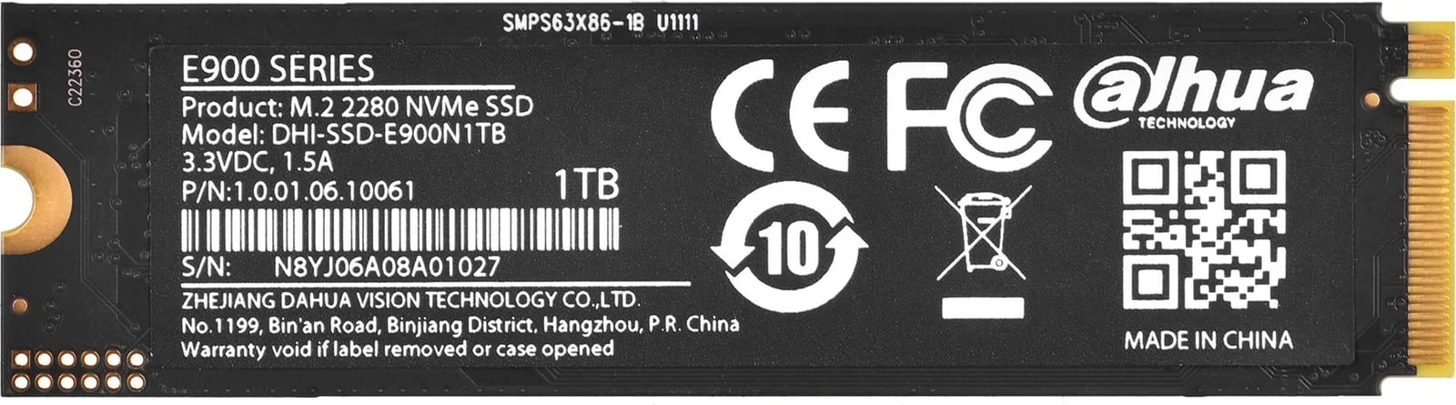 Disk SSD Dahua DHI-SSD-E900N1TB, M.2, 1000 GB, PCI Express 3.0, i zi