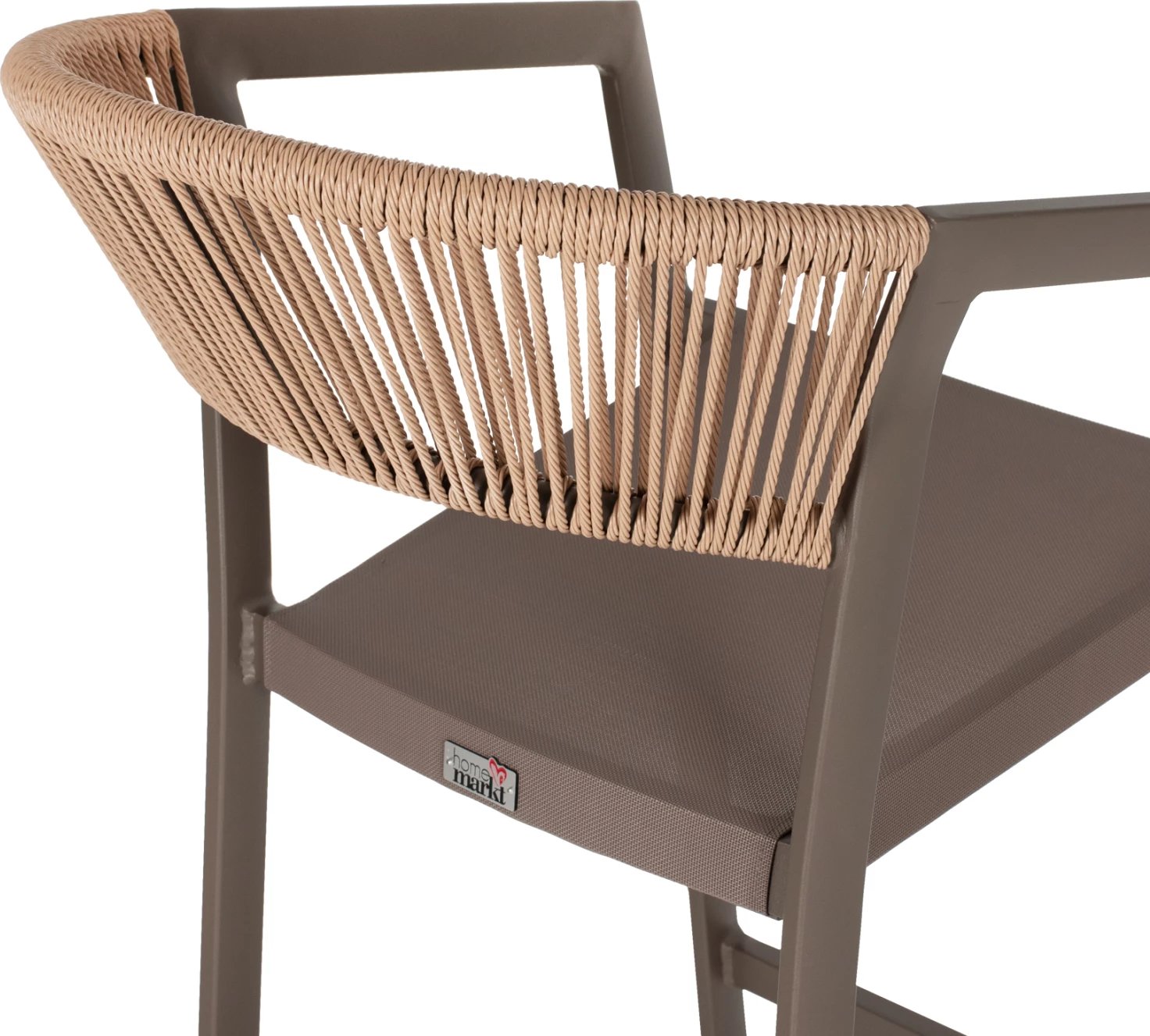 Karrige për bar alumini me krahë, ngjyrë shampanje, tekstilene PE rattan, 56x58x105Hcm, FH5892.23