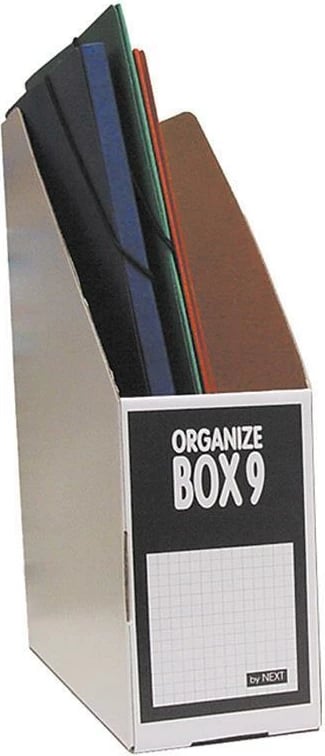 Mbajtës revista NEXT No9, H32x28x9cm, Bardhë Zi