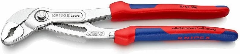 KNIPEX Pinca Cobra 300mm, dorezë dy-kompozite, Kuqe dhe Blu