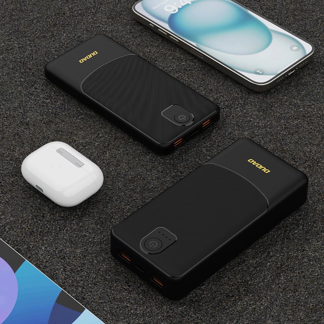 Powerbank Dudao K10, 10000mAh, 2x USB-A, USB-C, e zezë