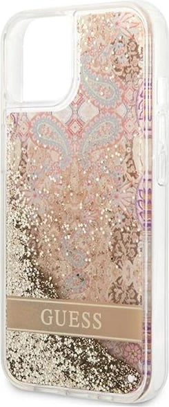 Mbështjellës Guess Paisley Liquid Glitter për iPhone 13 mini 5.4", Gold