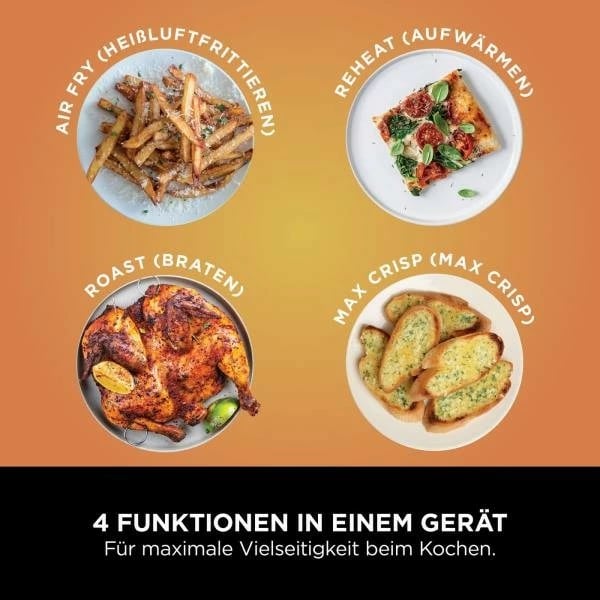 Furrë me ajër Ninja Foodi AF200EU, 7.6L, 2 shporta, 2400W, e zezë