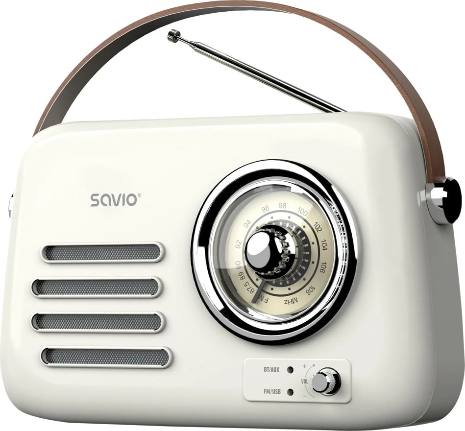 Radio portabile SAVIO RS-02, Bluetooth 5.3, alarm, e bardhë