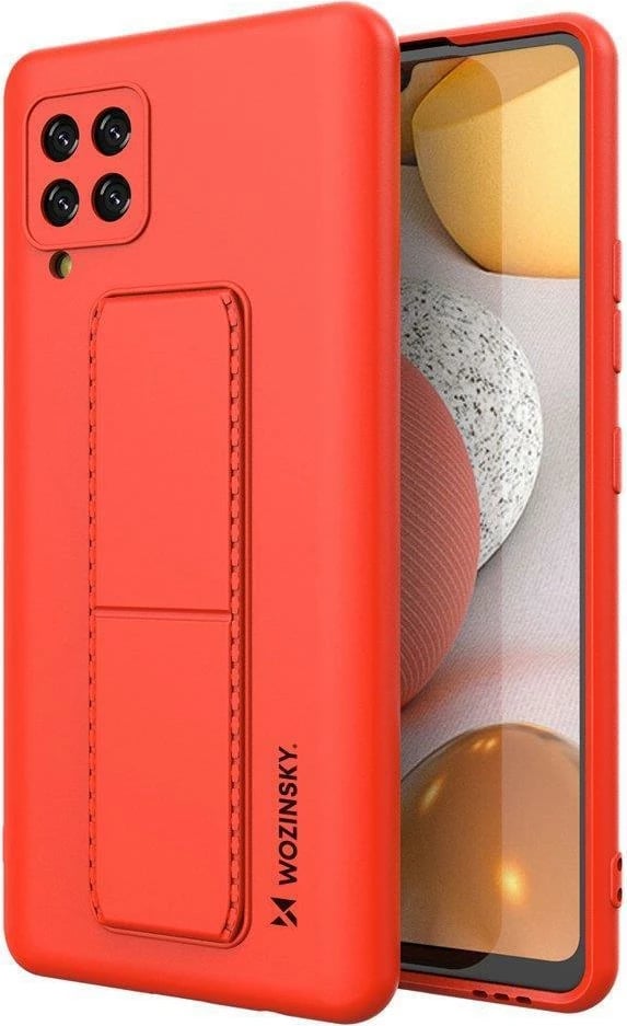 Mbështjellës Wozinsky Kickstand Case për Samsung Galaxy A42 5G, silikon, i kuq