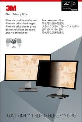 Filter privatësie 3M për monitor 22in, 16:10, PF220W1B, anti-glare, i zi