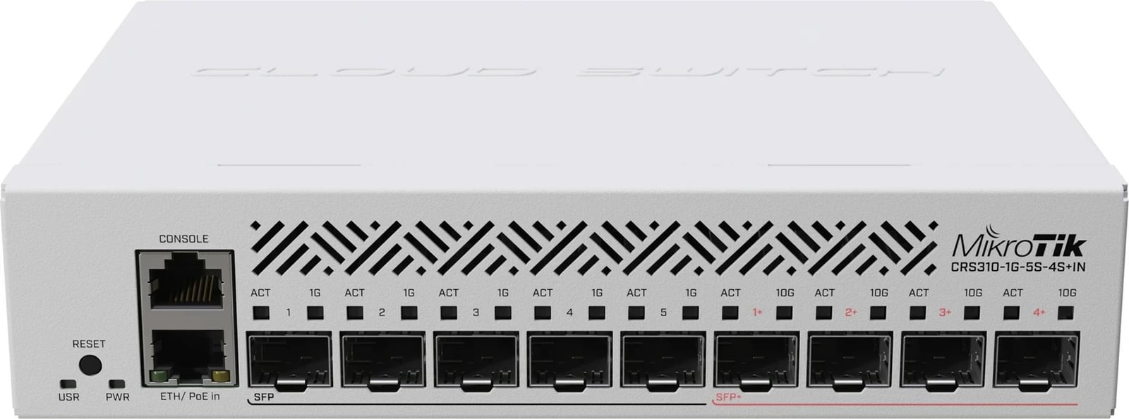 Switch MikroTik CRS310-1G-5S-4S+IN, i menaxhuar, L3, PoE, 1U