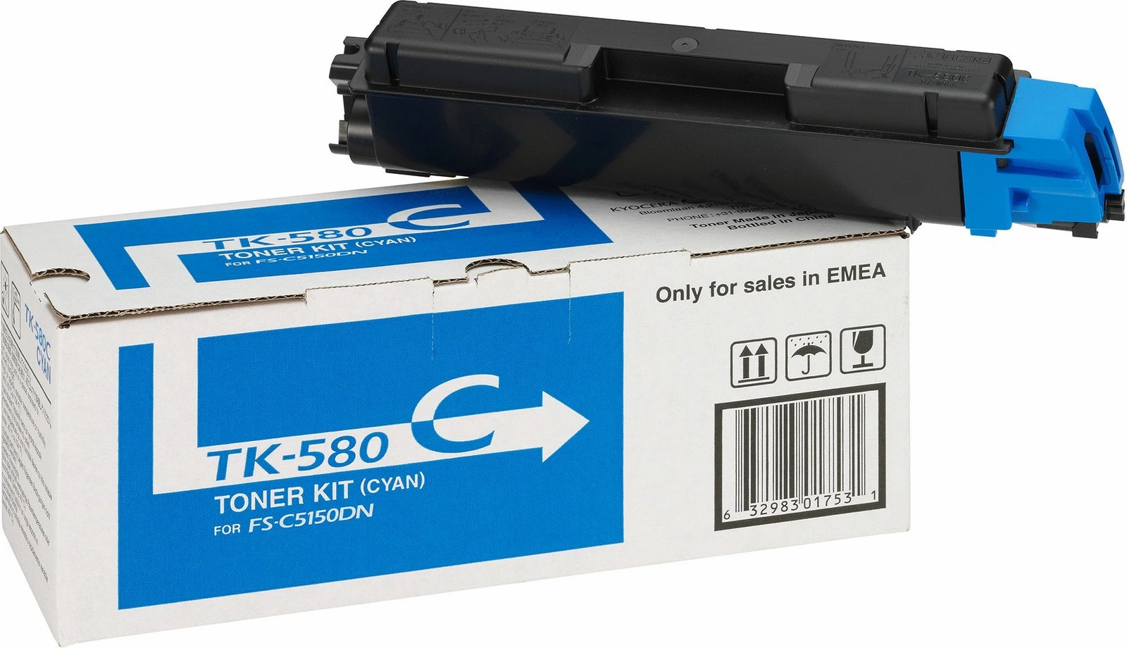 Toner Kyocera TK-580C cyan, për FS-C5150DN, origjinal, cyan