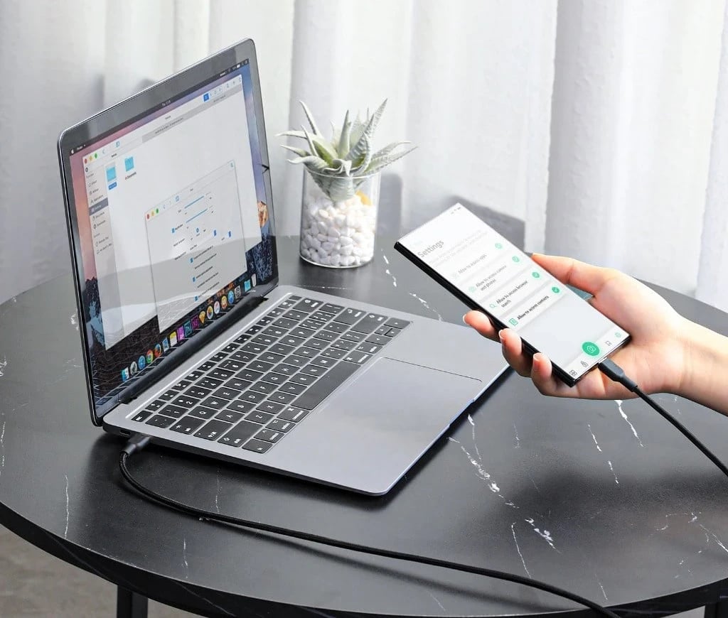 Kabllo AUKEY CB-NCC1 USB-C Type-C PD 60W 3A 1m Nylon e Zezë