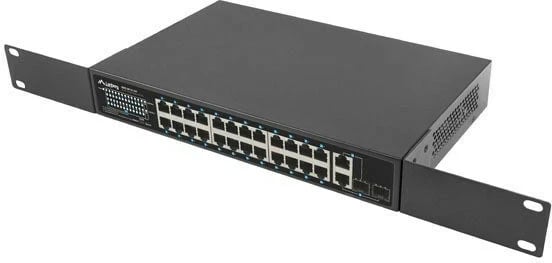 Switch Lanberg RSFE-24P-2C-360, 24x PoE+, 2x SFP, 1U, i zi