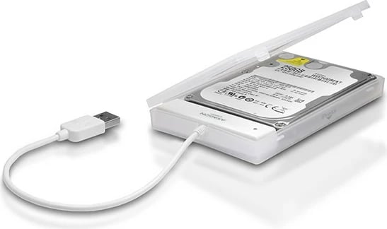 Kasë e jashtme AXAGON ADSA-1S për SSD/HDD 2.5", USB 2.0, e bardhë