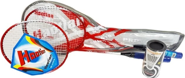 Set badminton Madej 000801 me raketa, toptha dhe kasë, Kuqe/Bardhë