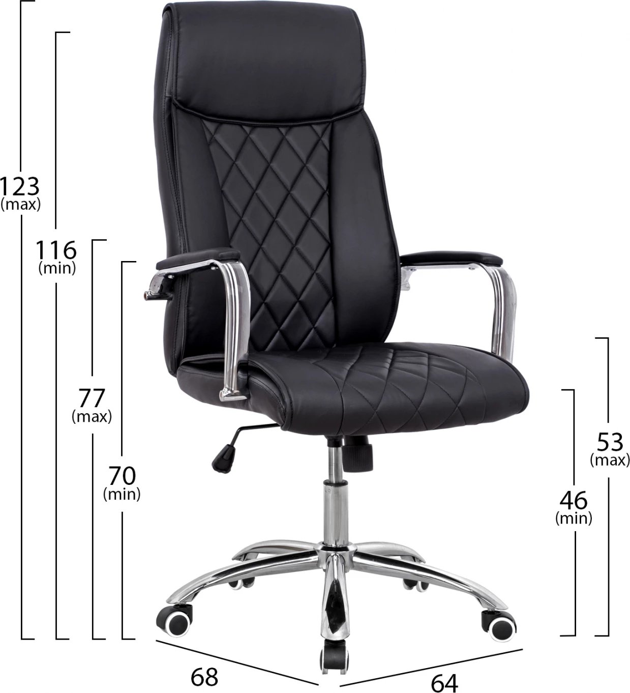 Karrige menaxheri për zyre FH1104.01 ngjyrë zezë 64x68x(116-123)cm
