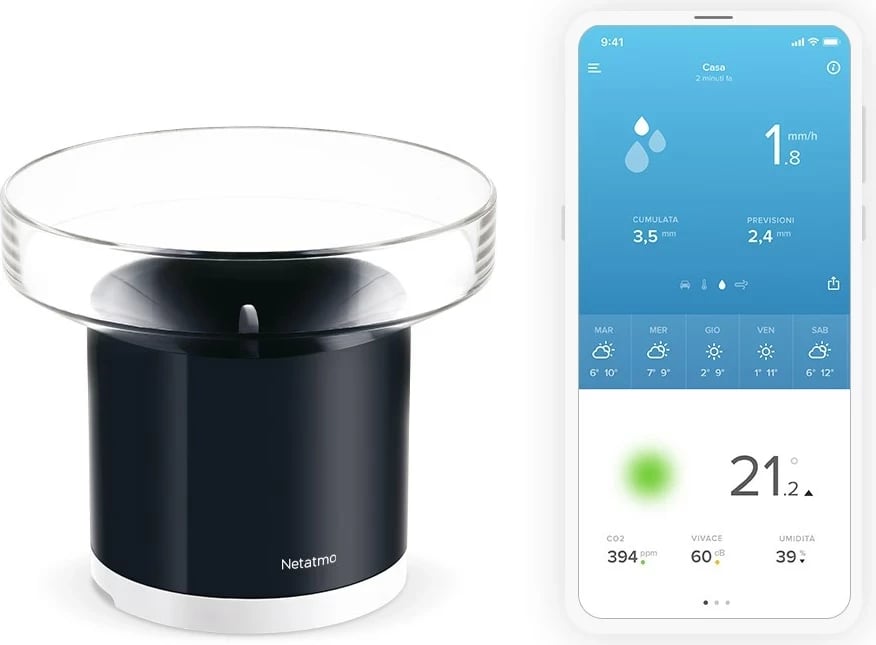 Matës shiu i mençur Netatmo, i zi