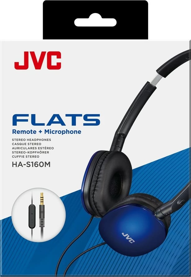 Kufje JVC HA-S160M-AU, me mikrofon, 1.2m kabllo, kaltër