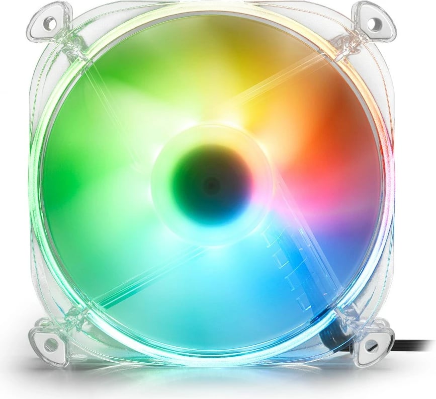 Ventilator kasë SHARKOON SHARK Disc PWM RGB 120mm transparent