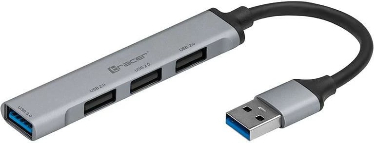 HUB USB Tracer H41, 4 porta, TRAPOD47000, argjendtë