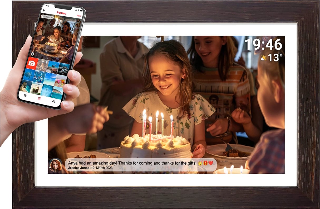 Kornizë digjitale Denver Frameo PFF-1543DW, 15.6", 16 GB, Full HD, Kafe Kornizë digjitale Denver Frameo PFF-1543DW, 15.6", 16 GB, Full HD, Kafe