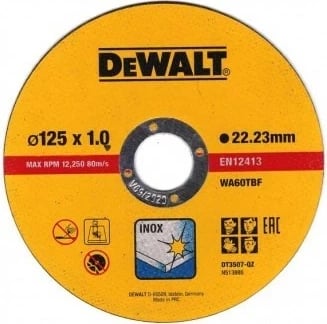 Disk prerës DeWALT DT3507-QZ për këndore, 12.5 cm, Inoks, Verdhë