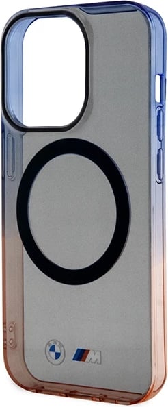 Mbështjellës BMW Gradient Bumper MagSafe për iPhone 14 Pro 6.1", gri/portokalli/blu