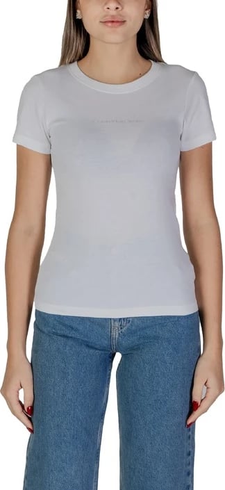 Maicë Calvin Klein Jeans femra, të bardhë