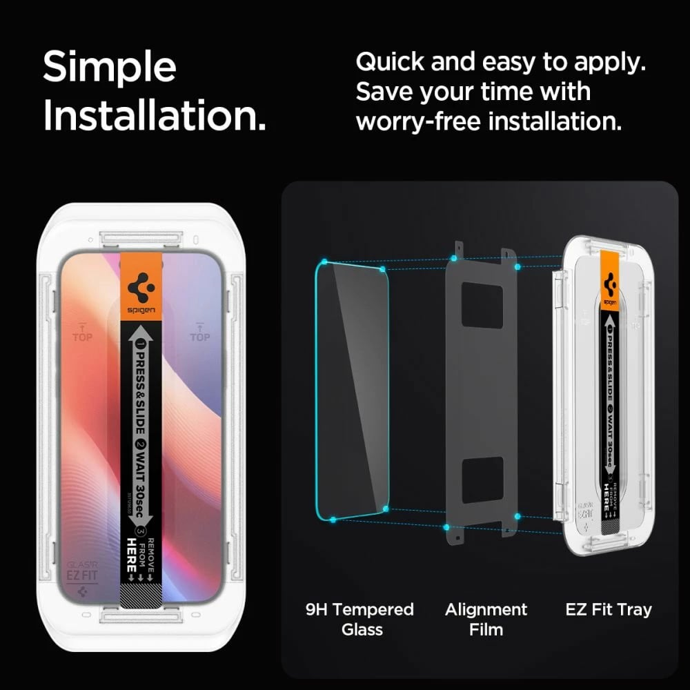 Xham mbrojtës Spigen Glas.tR EZ Fit për iPhone 16 Pro, 2 copë