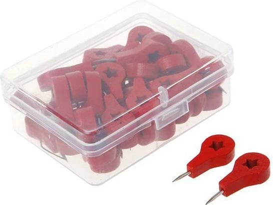 Gjilpëra harte druri NEXT 3cm, 40 copë, të kuqe