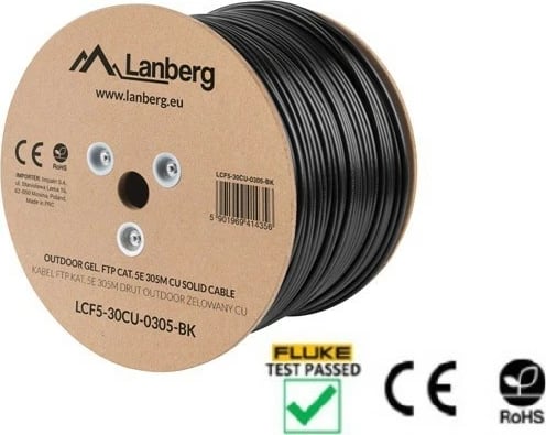 Kabllo rrjeti Lanberg CAT 5e FTP, 305m, e zezë