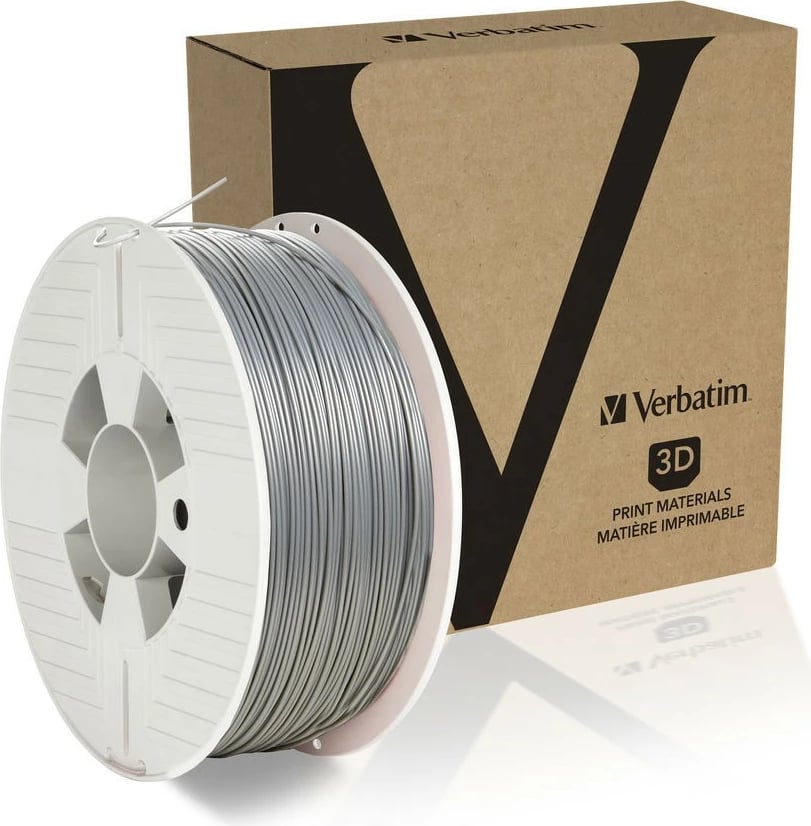 Filament 3D Verbatim ABS 1.75mm, 1kg, Gri/Argjendtë