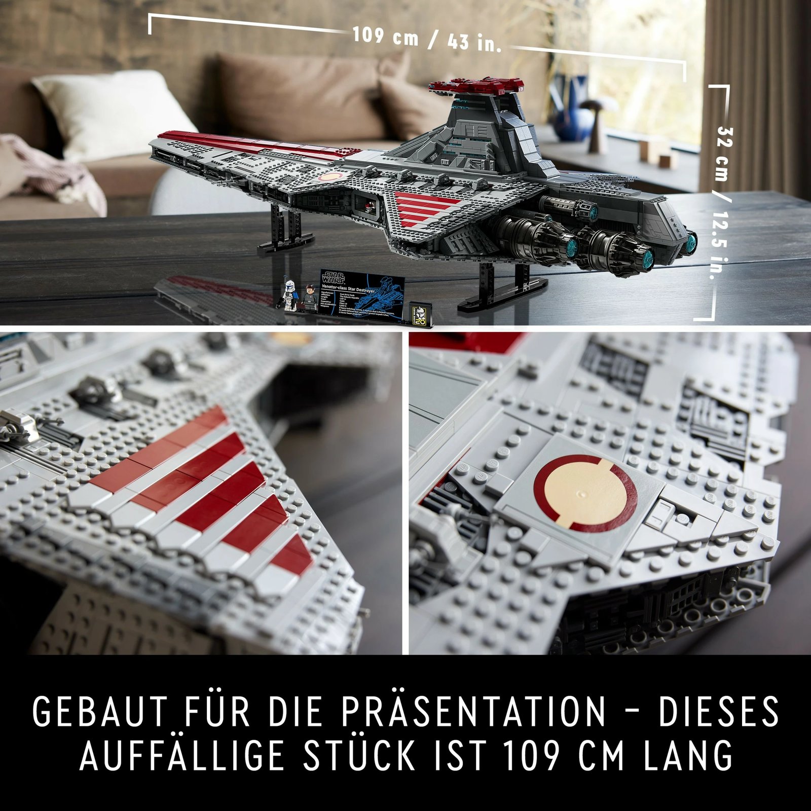 Set ndërtimi LEGO Star Wars Venator-Class Republic Attack Cruiser, 5374 pjesë, plastikë, shumëngjyrësh