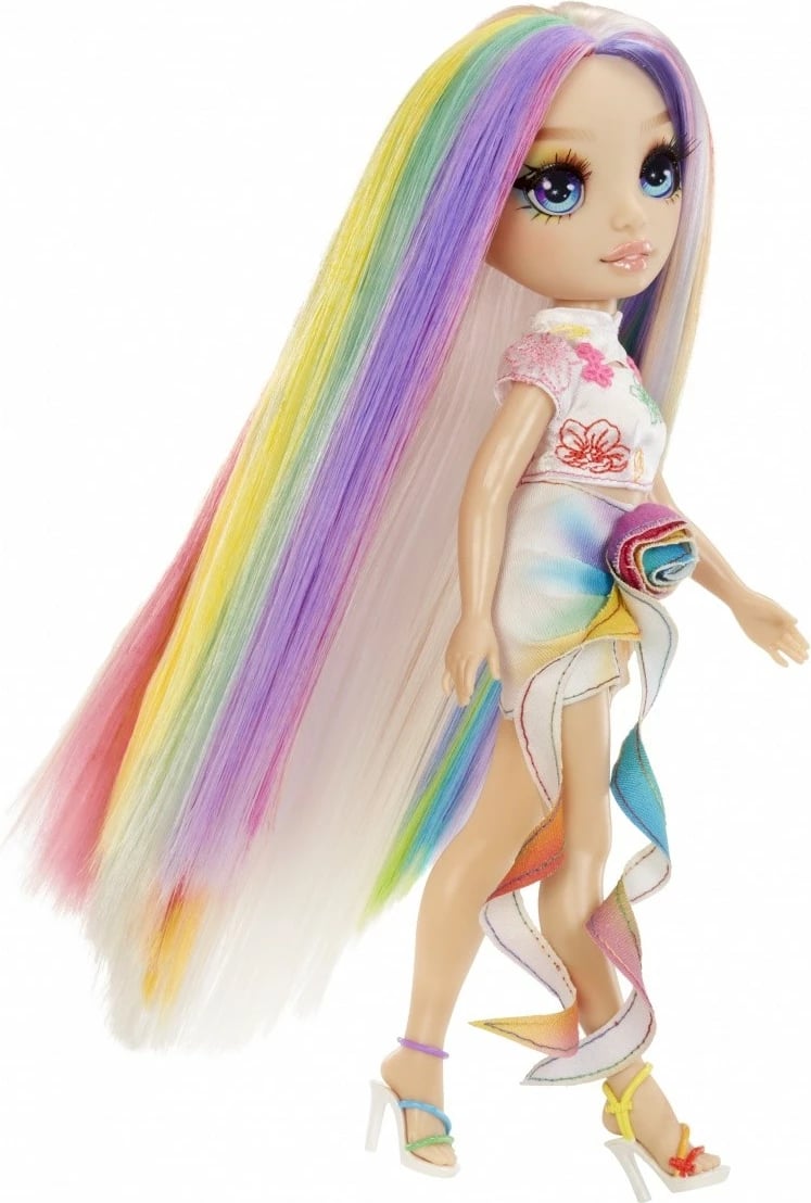 Kukull Rainbow High Amaya me set për stilim flokësh, 11 inch, me ngjyra të ndryshme